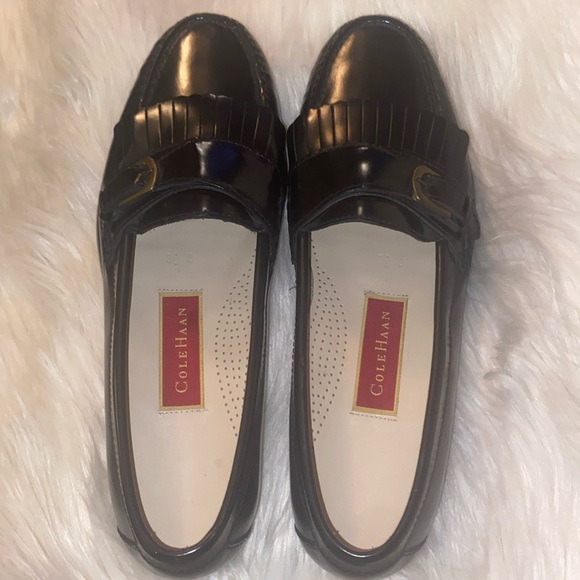 Cole Haan Dress Shoe Men’s Size 8.5 D Loafers Black Leather Buckle Kiltie Monk - Picture 3 of 15